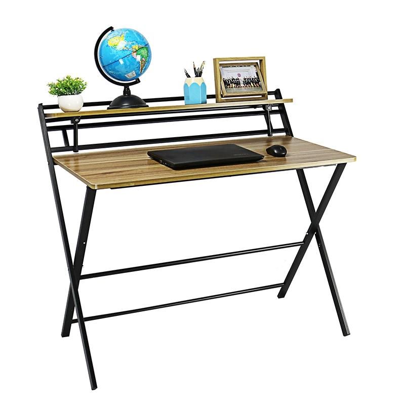 Wooden Metal Foldable Computer Desk Small Laptop Table Corner Home Office Table