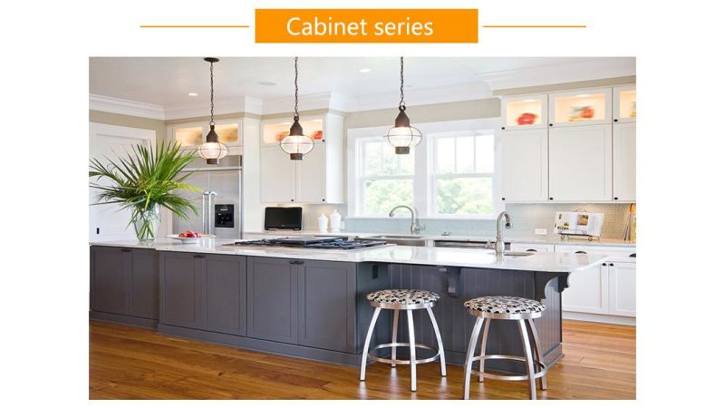 Customize Modern Minimalist Open Kitchen Cabinet Furniture with Quartz Stone