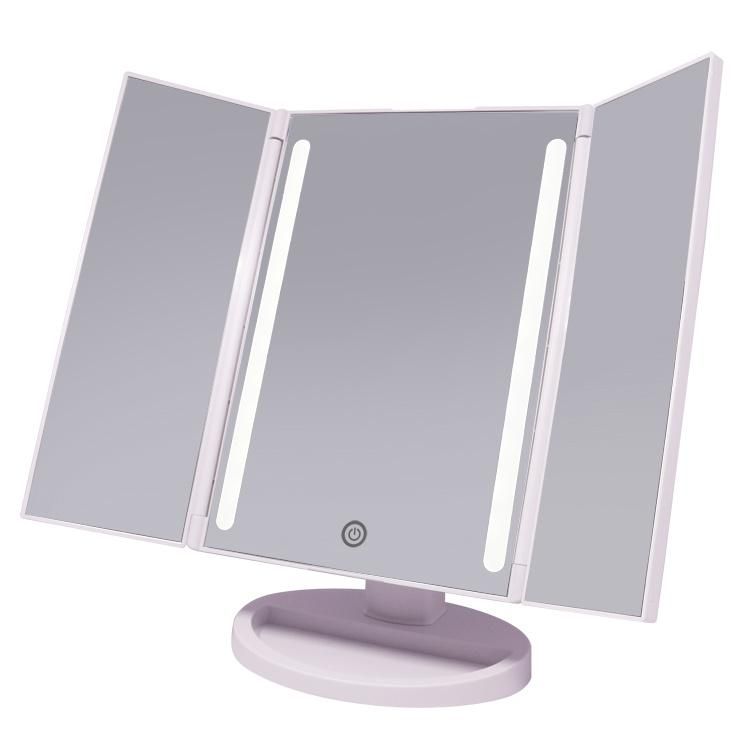 Hot Selling Cosmetic Tools LED Illuminated Trifold Makeup Mirror