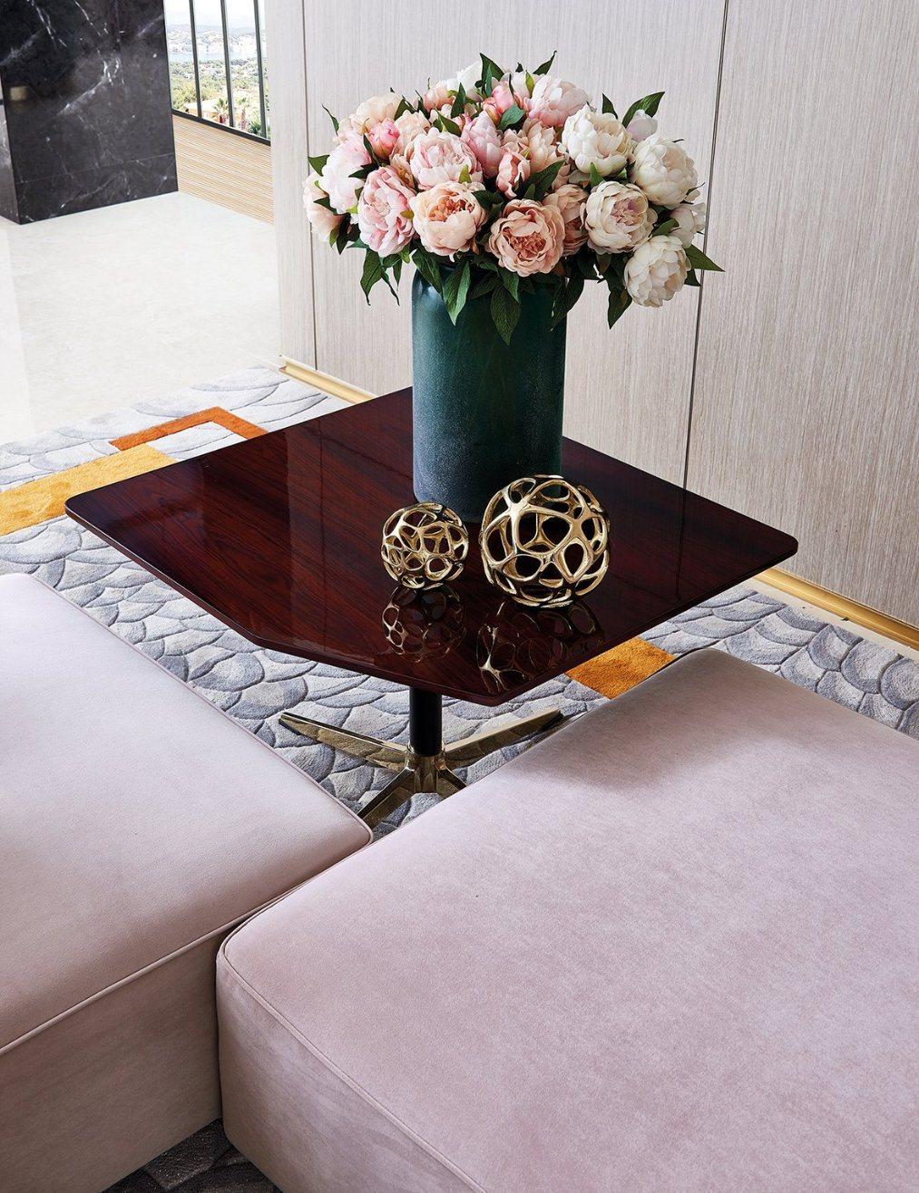 Zhida Luxury Home Furniture Furnishing Button Design Couch Set Villa Living Room Modular Sectional U Shape Velvet Sofa for Home Use