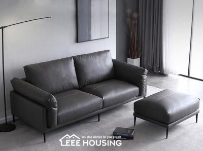 China Factory Supply Real Leather Living Room Sofa Contemporary Genuine Cattle Hide Couch Modern Upholstered Furniture Sets for Home
