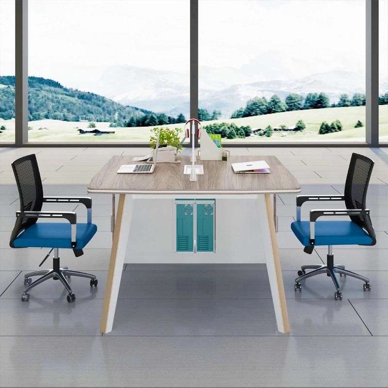 Modern Office Interior Workstation 4 Seats Staff Melamine Partition