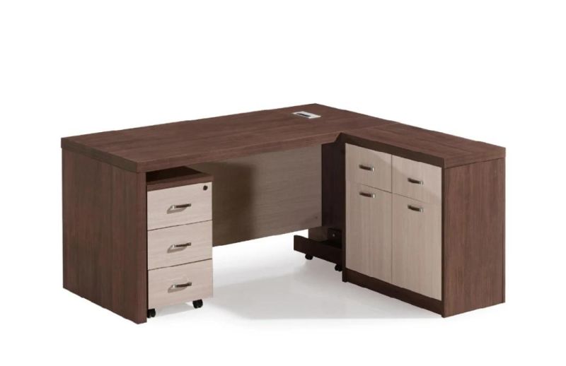 L Shaped Computer Table Wooden Office Furniture Modern Office Table