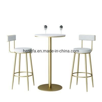 Modern Fabric Cushion Metal Golden Base Furniture Bar Chairs