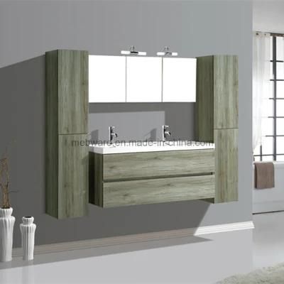 Classic Design MDF Ceramic Double Wash Basin Bathroom Cabinet