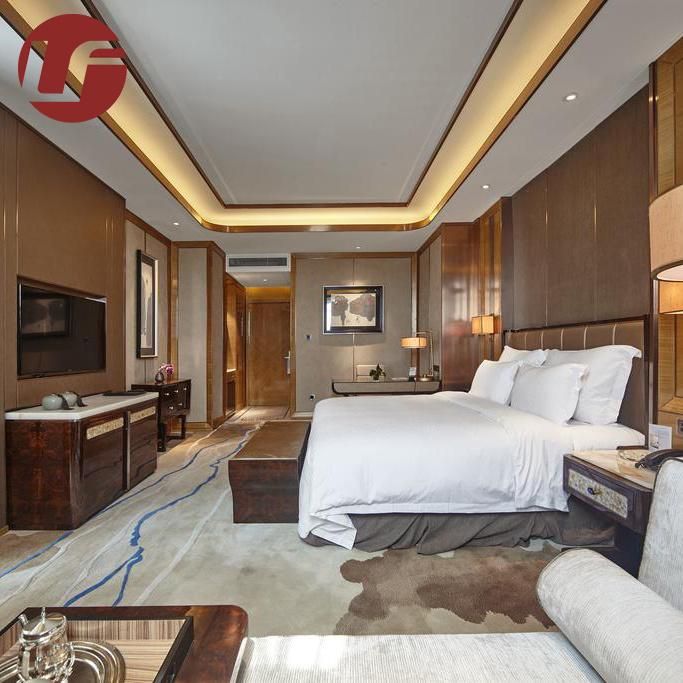Chinese Wooden Style Twin Room Five Star Hotel Bedroom Furniture