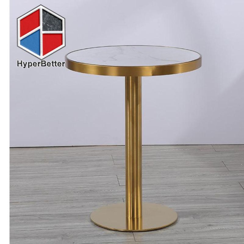 Golden Leg Marble Dining Tables White Marble Top