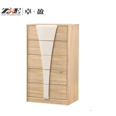 Modern Design MDF with Solid Wood Handle Bedroom Furniture Chest of Drawers with 5 Drawers