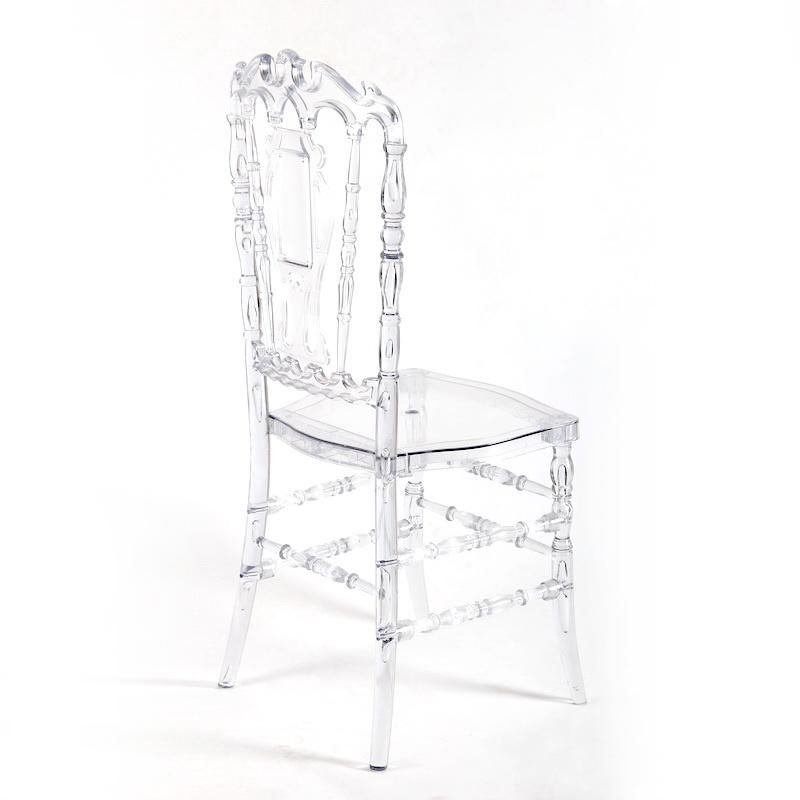 Modern Elegant Wedding Decoration Clear Acrylic Resin Royal Chiavari Chair