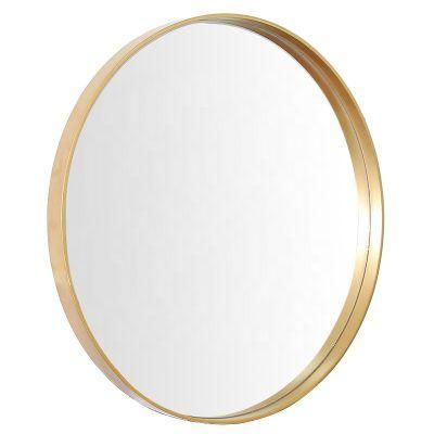 Jh Stylish Frame Mirror Wall Mirror Bathroom Gold Frame Round Shape Dressing Mirror