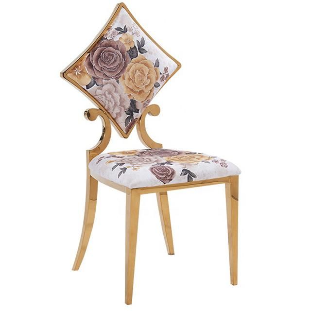 Factory Direct Small Hotel Hall Use Floral Cloth Banquet Chairs