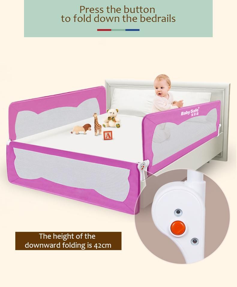 1.2 Meters Baby Boy and Girls Foldable Baby Bed Rail Barrier