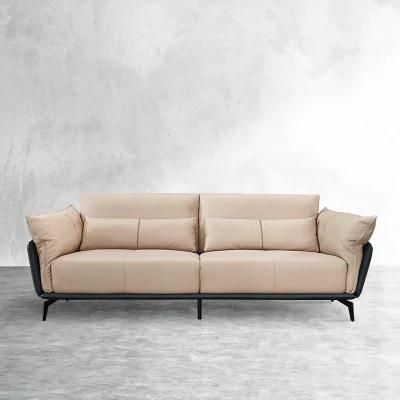 Real Genuine Leather Living Room Sofa Contemporary Couch Modern Upholstered Furniture Set for Home