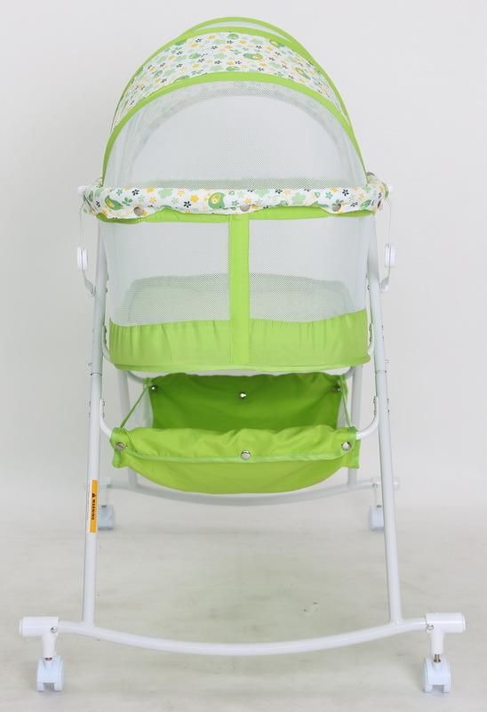 High Quality Cute Baby Bed Folding Adjustable Wooden Baby Crib