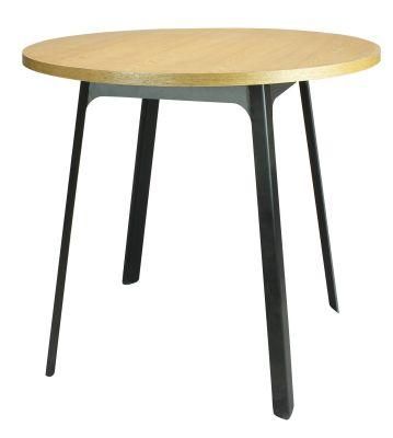Modern Furniture Round Coffee Table Sturdy Metal Frame Legs Modern Wooden Metal Design Simple Coffee Table