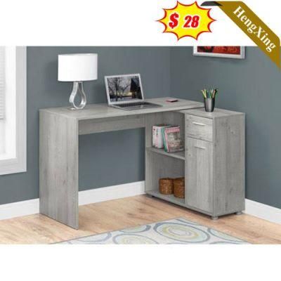 Simple Design Light Gray Color Office School Furniture Storage Drawers Wooden Computer Table
