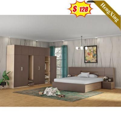Home Furniture Big Headboard Modern Luxury Bedroom Frame Set House Solid Wood Double Bed