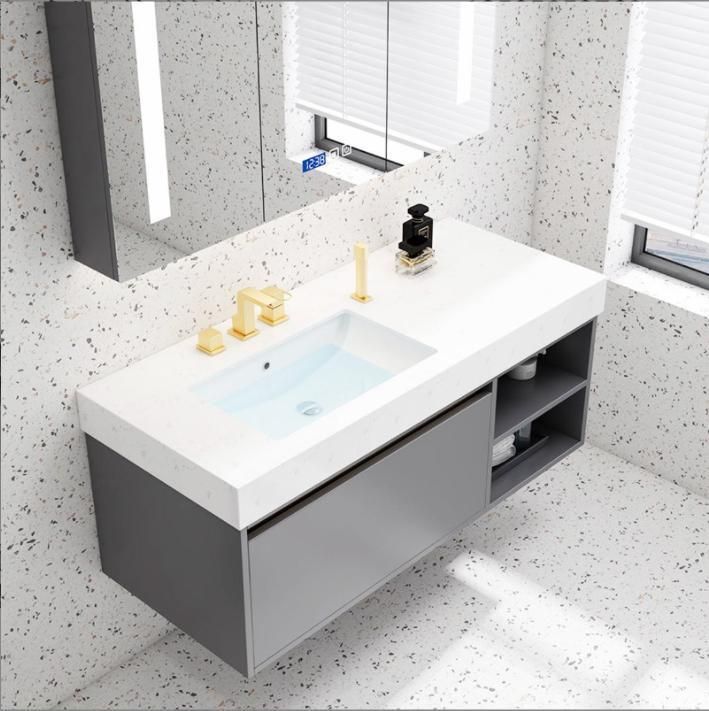 Nordic Bathroom Vanity Light Luxury Rock Board Modern Simple Wall Mounted Cabinet Bathroom Vanity