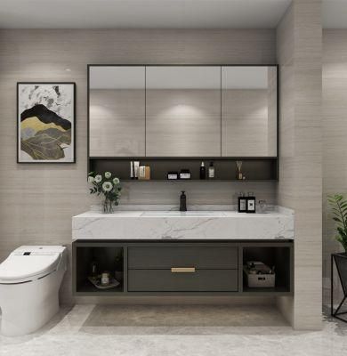 Wall Mounted Storage Modern Bathroom Vanity Cabinet with Rock Plate Sink