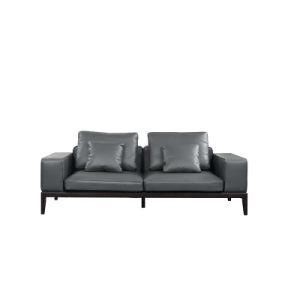 European Modern Design Elegant Tufted Leather Sofa with Armrest