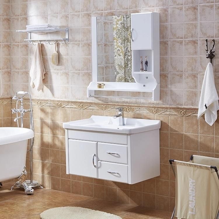 Wall Hung Modern White Durable PVC Bathroom Cabinet