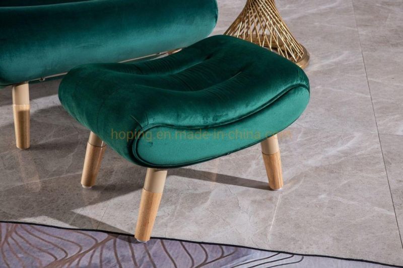 Modern Furniture Popular Hotel Living Room Single Green Velvet Sofa Chair