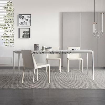 Modern Designer Saddle Leather Aluminum Alloy Table Dining Set