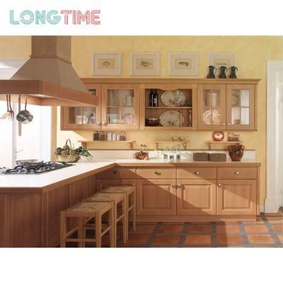 Hot Selling American Luxury High Quality Wood Grain Hampter Door Design Kitchen Cabinet