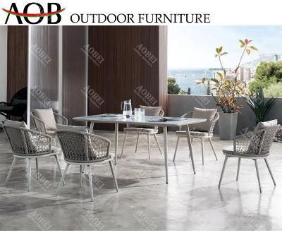 Modern Garden Home Patio Outdoor Villa Bar Resort Hotel Restaurant Rope Dining Chair Table Set Furniture