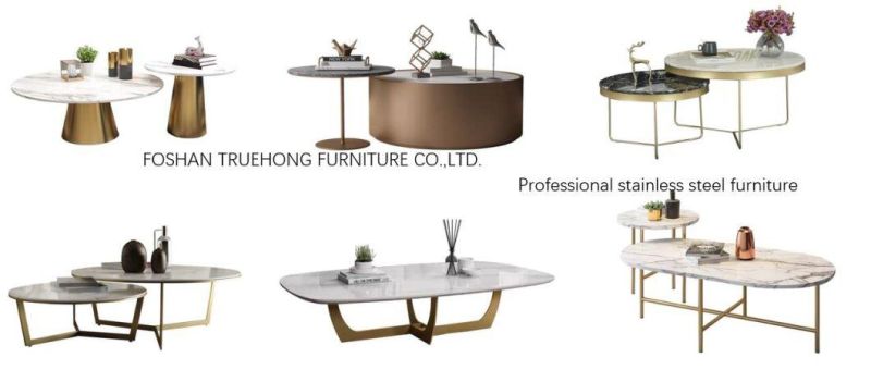 Factory Sale Oval Round Metal Frame Side Table Centre Coffee Table Stainless Steel Brass Finish Coffee Table