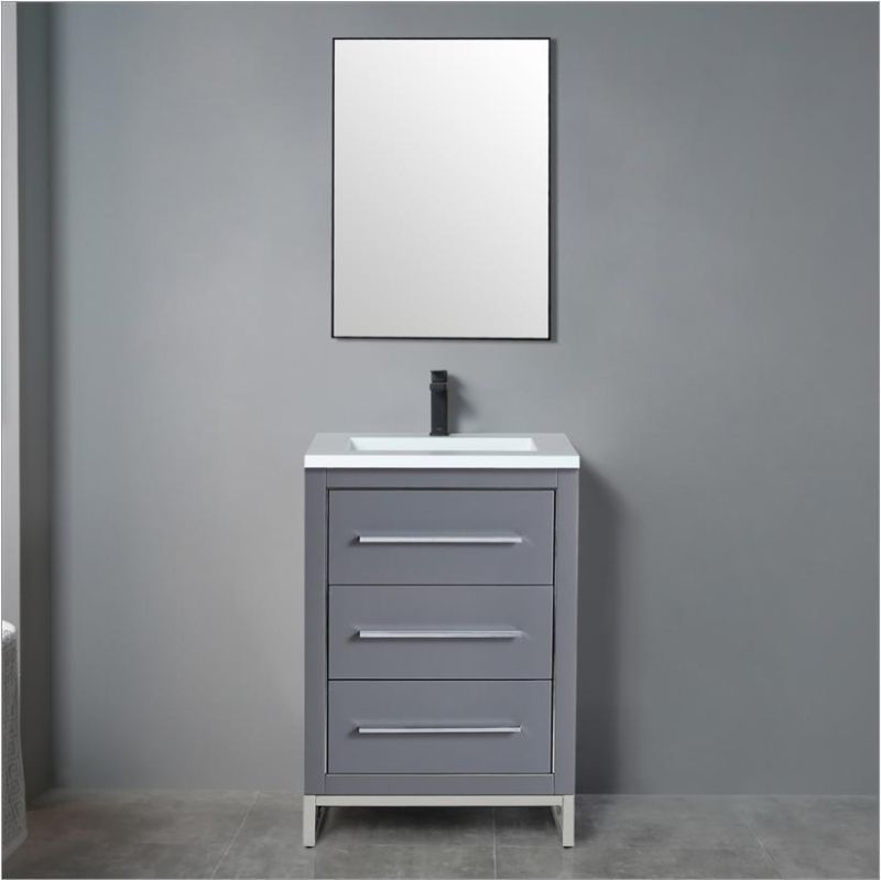 Luxury Wooden Bathroom Vanity Simple with Ceramics Basin
