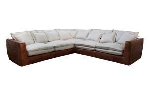 Home Furniture Living Room Section Corner Genuine Leather Fabric Wholesaler Chinese Sofa