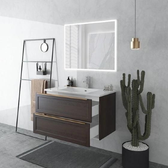 MDF Plywood Bathroom Furniture Bathroom Cabinet with LED Light Mirror