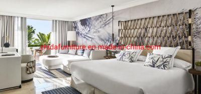 Modern Sea Side Hotel Living Room Furniture Apartment Bedroom Villa King Size Bed with Rattan Headboard Fabric L Shape Sofa Set for Sale