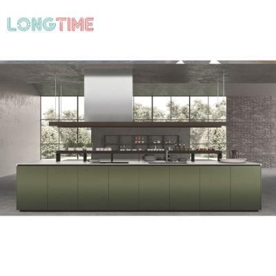 Green Metal Texture Fashion Design PU Painting Finshkitchen Cabinets Made in China (KPU13)