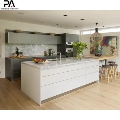Furniture 2 Pack White and Grey Combination Lacquer Modern Kitchen Cabinets