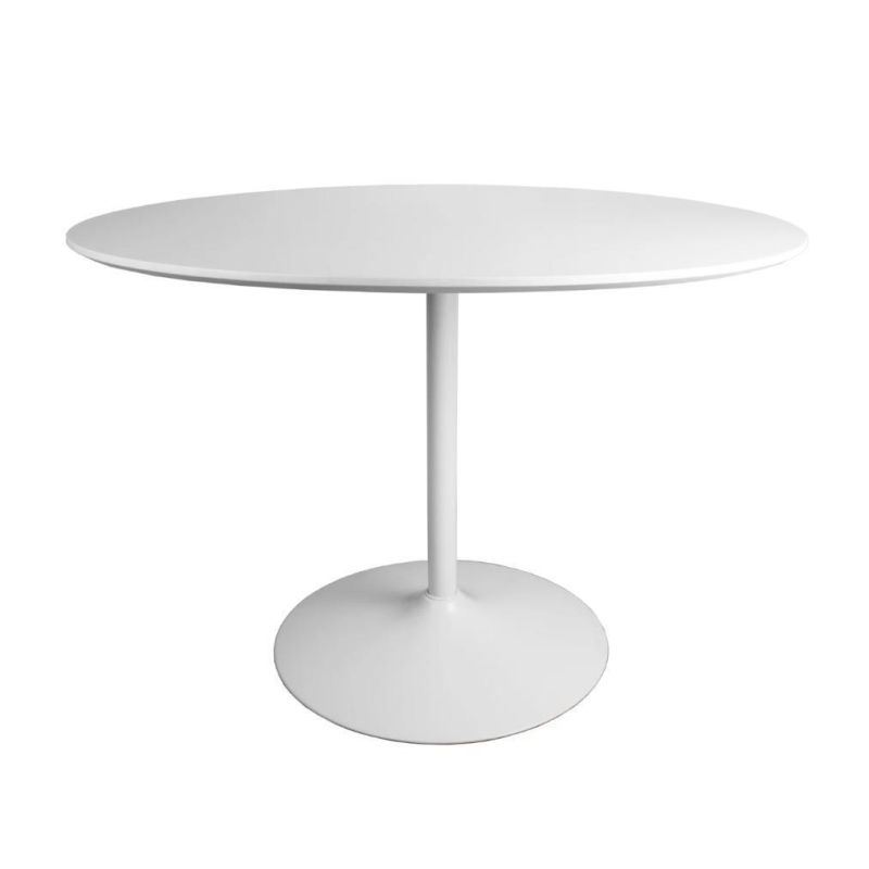 Nordic Minimalist Thin Hoom Kitchen Restaurant Furniture Stable Smooth Round MDF Black White Table for Dining Room Use