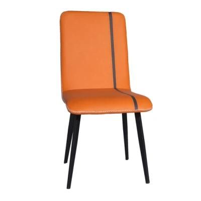 Orange Leather Dining Chair Home Restaurant Furniture Restaurant