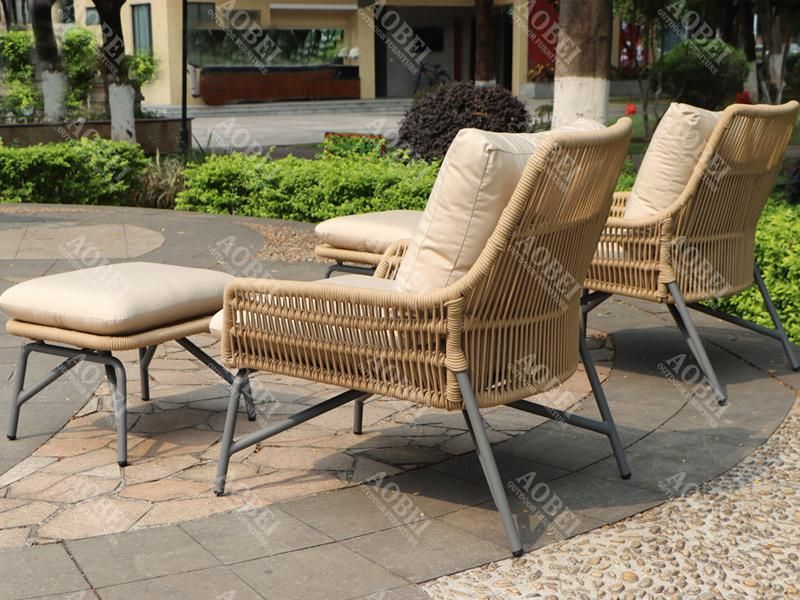 Modern Furniture Outdoor Leisure Sofa Bistro Set Patio Aluminum Rope Beach Chair