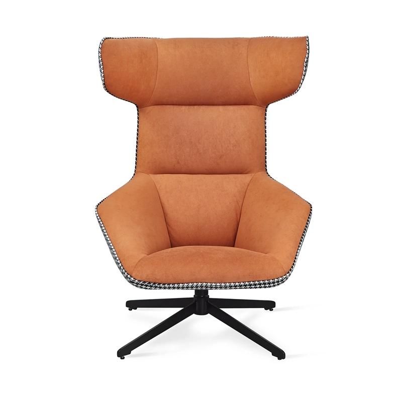 Modern Living Room Egg Swivel High Back Leather Fabric Lounge Patchwork Leisure Chairs for Hotel Restaurant