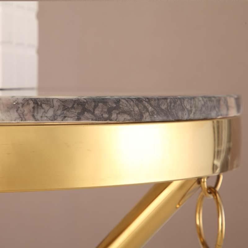 Home Furniture Stainless Steel White Marble Rock Plate Coffee Table
