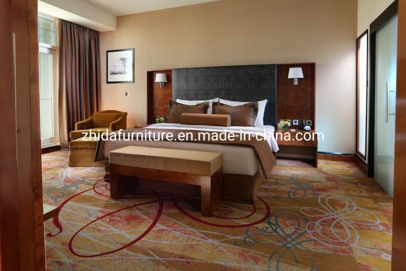 Custom Made Luxury Excellent Design Middle East 5 Star Hotel Furniture Suite Master Bedroom King Size Wooden Bed with Living Room