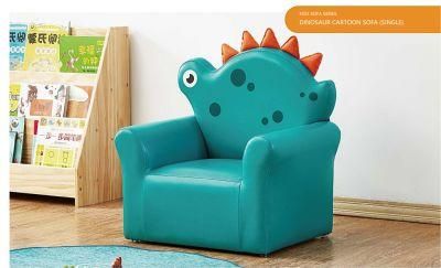 Factory Directly Sale Dinosaur Cartoon Single Seat Sofa with Armrest, Infant Toddler Sofa, Baby Reading Room Sofa, Kids Home Use Sofa