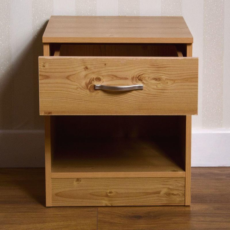 Wooden Panels Material One Drawer Bedside Chest for Bedroom Furniture