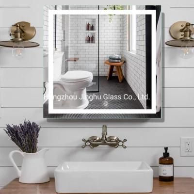 Touch Switch Dimmer Fog Free Decorative Bathroom LED Lighted Mirror