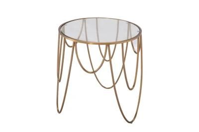 Flash Furniture Greenwich Collection Glass Coffee Table with Matte Gold Frame