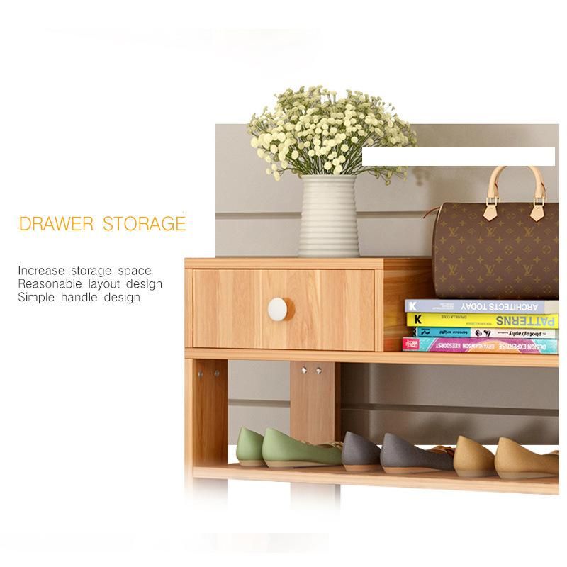 Multi-Layer Corner Wooden Shoe Storage Cabinet Multifunctional Modern Shoe Rack Organizer for Home