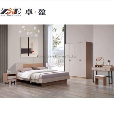 Chinese Wholesale Modern Design Complete MDF Home Furniture Set Wooden MDF Bedroom Furniture Made in China