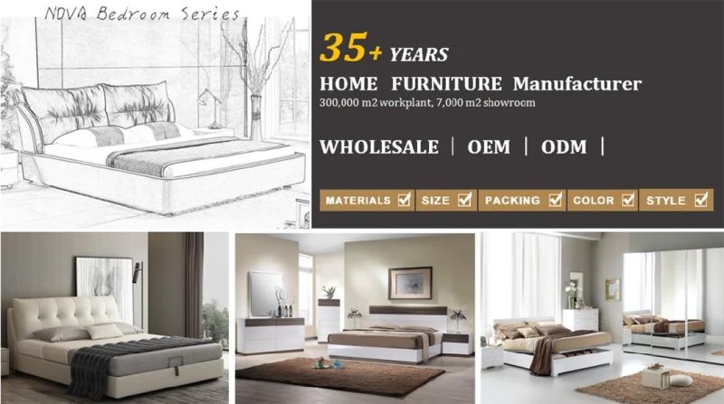 Nova Light Luxury Modern Home Hotel Bedroom Furniture Mirrored Wooden Bedroom Set