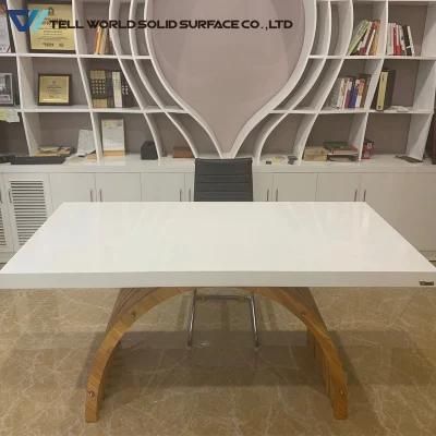 I Shape Modern Boss Director Corian Office Table Design